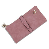 Luxury Purple Drawstring Nubuck PU Leather Long Women's Wallet  Fashion Designer Purse High Quality Female Gift Money Bag