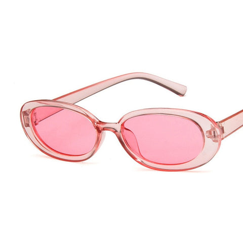 Pink Retro Sunglasses Oval Sunglasses Women Retro Brand Designer Vintage Ladies Cat Eye Pink Sun Glasses UV400  Nicki Minaj