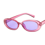 Pink Retro Sunglasses Oval Sunglasses Women Retro Brand Designer Vintage Ladies Cat Eye Pink Sun Glasses UV400  Nicki Minaj