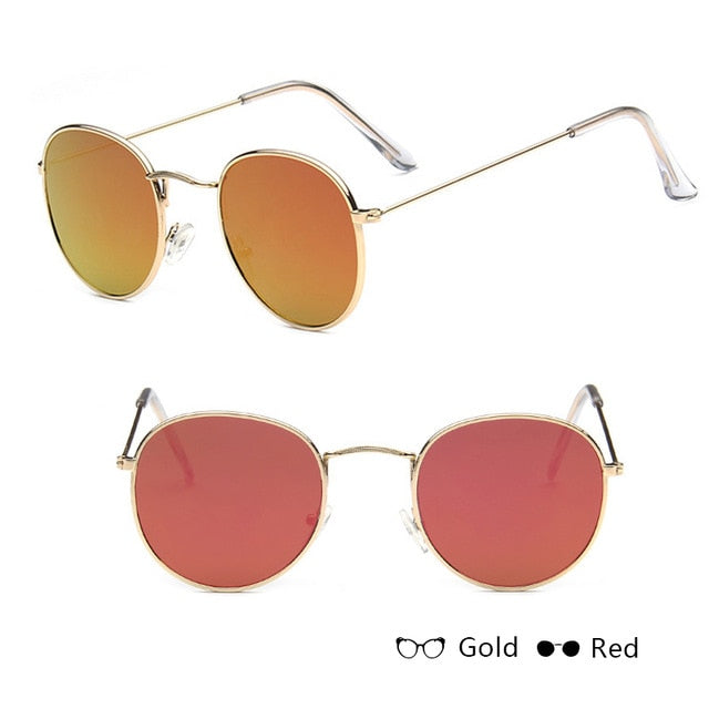 LeonLion 2019 Classic Small Frame Round Sunglasses Women/Men Brand Designer Alloy Mirror Sun Glasses Vintage Modis Oculos