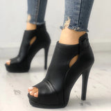 2020 New Women Pumps Spring Fall Office Shoes Breathable Hollow Out Square Heel Boots Woman Platform Heels Party Wedding Shoes