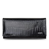 DICIHAYA Genuine Leather Women's Wallets Fallow Long Ladies Double Zipper Wallet Clutch Bag Design Red Purse Crocodile Purses