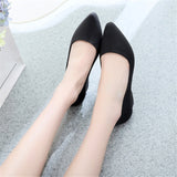 2020 Spring Summer Women Shoes Comfort Pointed Toe Pumps Mid Heels Slip On Female Wedge Shoes Black Pink Casual Ladies Shoes