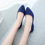 2020 Spring Summer Women Shoes Comfort Pointed Toe Pumps Mid Heels Slip On Female Wedge Shoes Black Pink Casual Ladies Shoes