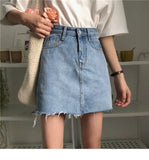 Duanyskiy Women Summer Black Blue Solid Casual High Waist Pencil Denim Skirts High Street Pockets Button All-matched Jeans Skirt