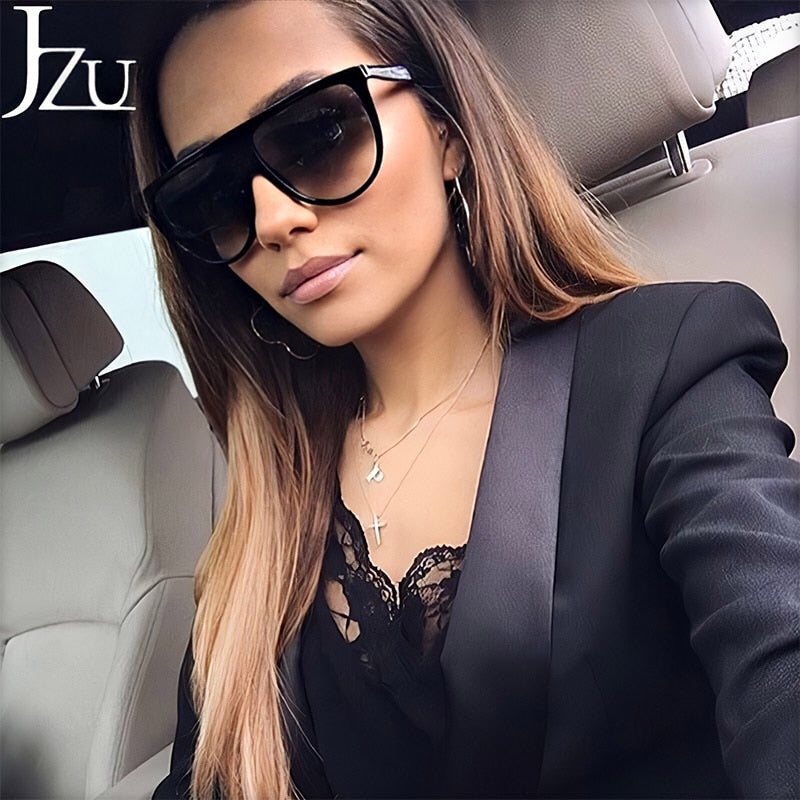 Kim Kardashian sunglasses women vintage retro flat top Shadow oversized square sunglasses luxury brand large shades sun glasses