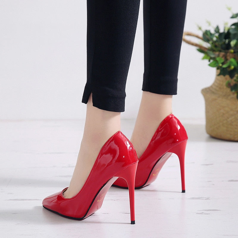 Women Pumps High Heels Shoes Woman Stiletto Pointed Toe Female Sexy Party Shoes Office Lady Wedding Party Plus Size 35-44