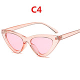 2020 fashion sunglasses woman brand Designer vintage retro triangular cat eye glasses oculos De Sol Transparent ocean uv400