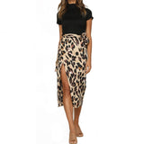 Hot Summer Sexy Women Lace Up Skirts Fashion High Waist Ruffles Loose Slim Long Wrap Skirt Ladies Leopard Beach Clothing Female