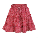 Sexy Women Fashion High Waist Frills Skirt for Women Broken Flower Half-length Skirt Printed Beach A Short Mini Skirts New 2019