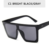 15 colors Flat Top Sunglasses Men Women Brand Designer Square Shades Gradient Sun Glasses Men Cool One Piece UV400 Mirror