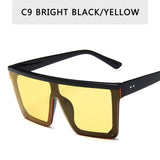 15 colors Flat Top Sunglasses Men Women Brand Designer Square Shades Gradient Sun Glasses Men Cool One Piece UV400 Mirror