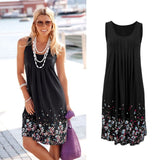 Sleeveless Floral Print Loose Beach Summer Dress Fashion Six Colors Casual Women Dress 2020 Sexy Dress Plus Size S-5XL