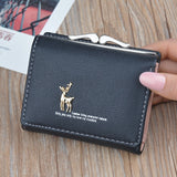 2020 Cartoon Leather Women Wallets Pocket Ladies Purse Clutch Wallet Women Short Card Holder Cute Girls Deer Wallet Portfel W061