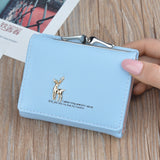 2020 Cartoon Leather Women Wallets Pocket Ladies Purse Clutch Wallet Women Short Card Holder Cute Girls Deer Wallet Portfel W061