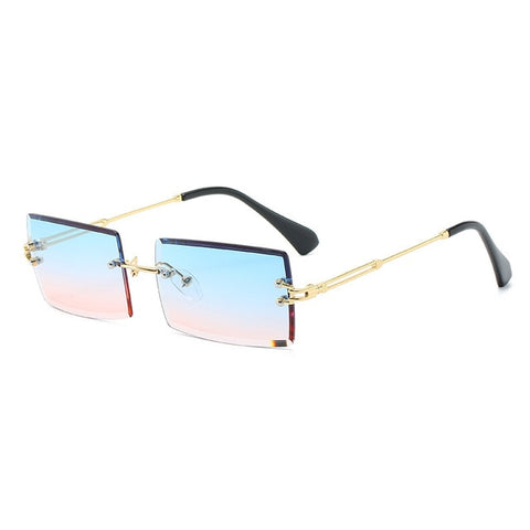 OEC CPO Fashion Popular Rimless Rectangle Sunglasses Women Men Shades Alloy Glasses UV400 O264