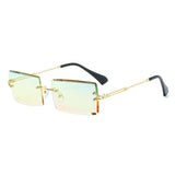 OEC CPO Fashion Popular Rimless Rectangle Sunglasses Women Men Shades Alloy Glasses UV400 O264