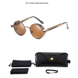 Classic Gothic Steampunk Sunglasses Polarized Men Women Brand Designer Vintage Round Metal Frame Sun Glasses High Quality UV400