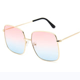 RBRARE Luxury Square Sunglasses Women Brand Designer Retro Alloy Frame Big Sun Glasses Vintage Gradient Male Oculos Feminino