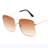 RBRARE Luxury Square Sunglasses Women Brand Designer Retro Alloy Frame Big Sun Glasses Vintage Gradient Male Oculos Feminino