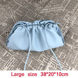 22/38cm Small/Large PU Leather Pouch Handbag Women 2020 Soft Purse Clutch Bags Evening Party Purse Women Trend Ruched Cloud Bags