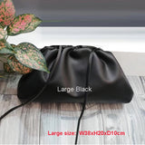 22/38cm Small/Large PU Leather Pouch Handbag Women 2020 Soft Purse Clutch Bags Evening Party Purse Women Trend Ruched Cloud Bags