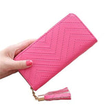 Long Women's Wallet Female Purses Tassel Coin Purse Card Holder Wallets Female Pu Leather Clutch Money Bag Pu Leather Wallet