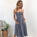 Fashion Sexy Women Sleeveless Backelss Summer Dress 2019 Black White Casual Dress Spaghetti Strap Dresses Button midi Sundress