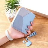 Geometric Luxury Brand Leather Wallets Women Long Zipper Coin Purses Tassel Design Clutch Wallet Female Money Credit Card Holder