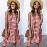 Lossky Women Summer Dress Polka Dot Chiffon Sleeveless Beach Mini Casual Yellow Sundress 2020 Fashion Plus Size Dress For Women