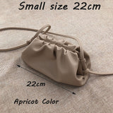 22/38cm Small/Large PU Leather Pouch Handbag Women 2020 Soft Purse Clutch Bags Evening Party Purse Women Trend Ruched Cloud Bags