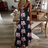 Women Dress Summer 2020 Casual Sleeveless Retro Halter Solid Beach Long Dress Round Neck Sling Fashion Beach Clothes Plus Size