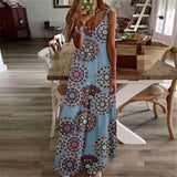 Women Dress Summer 2020 Casual Sleeveless Retro Halter Solid Beach Long Dress Round Neck Sling Fashion Beach Clothes Plus Size