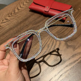 Fashion Transparent square sunglasses metal frame Women overize glasses Men Eyeglasses Frame nerd plain glasses clear shades