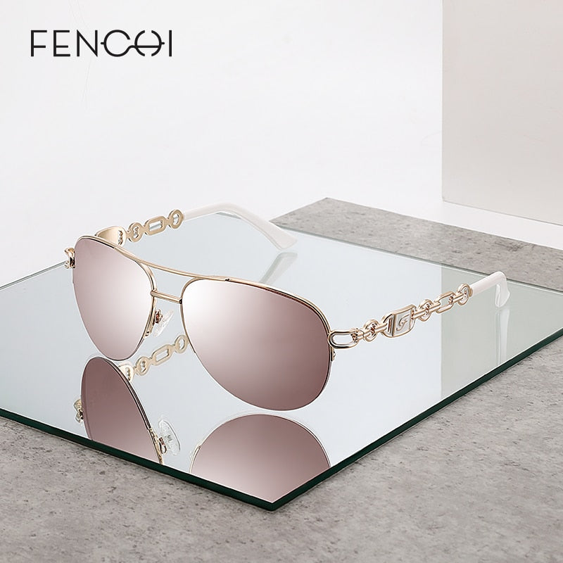 FENCHI sunglasses women uv 400 oculos female sun glasses shades mirror Pilot Pink feminino zonnebril dames gafas de sol mujer