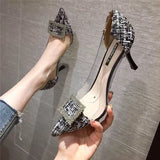 Luxury Women Pumps 2019 Transparent High Heels Sexy Pointed Toe Slip-on Wedding Party Brand Fashion Shoes For Lady Size 34-41